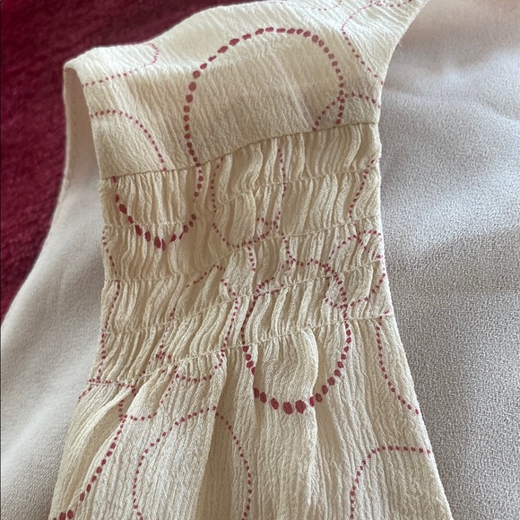 Ann Taylor Cream Gold Sheath Midi Dress - Picture 5 of 5